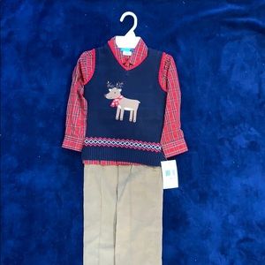 3-piece Christmas set. Shirt, vest, pants.